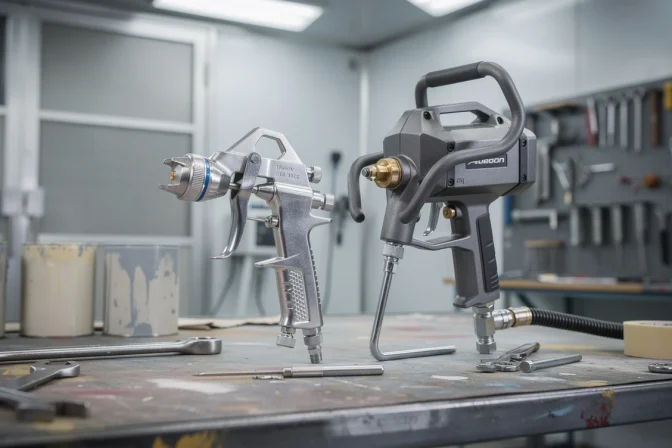 Pistolet airless vs air assisté : comparatif technique pour l’industrie